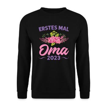 Grossmutter Oma Omas Geschenk - Unisex Pullover - Schwarz - Vorne - Alina (178cm) & Michal (187cm)