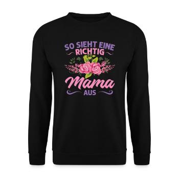 Mutter Mama Tochter Geschenk - Unisex Pullover - Schwarz - Vorne - Alina (178cm) & Michal (187cm)