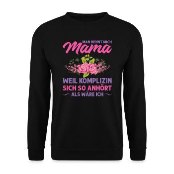 Mutter Mama Tochter Geschenk - Unisex Pullover - Schwarz - Vorne - Alina (178cm) & Michal (187cm)
