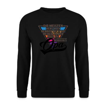Grossvater opa Opas Geschenk - Unisex Pullover - Schwarz - Vorne - Alina (178cm) & Michal (187cm)