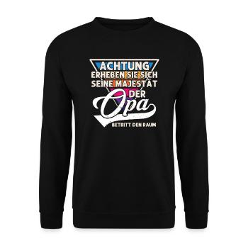 Grossvater opa Opas Geschenk - Unisex Pullover - Schwarz - Vorne - Alina (178cm) & Michal (187cm)