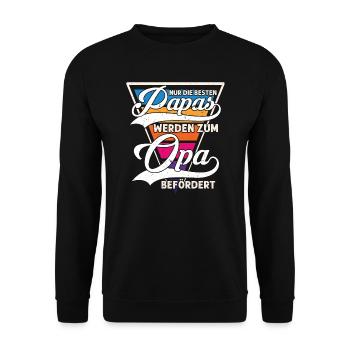 Grossvater opa Opas Geschenk - Unisex Pullover - Schwarz - Vorne - Alina (178cm) & Michal (187cm)