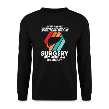 Lebertransplantation Chirurgie Lebertransplantatio - Unisex Pullover - Schwarz - Vorne - Alina (178cm) & Michal (187cm)