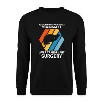 Lebertransplantation Chirurgie Lebertransplantatio - Unisex Pullover - Schwarz - Vorne - Alina (178cm) & Michal (187cm)