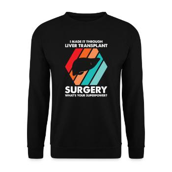 Lebertransplantation Chirurgie Lebertransplantatio - Unisex Pullover - Schwarz - Vorne - Alina (178cm) & Michal (187cm)