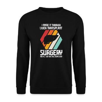 Lebertransplantation Chirurgie Lebertransplantatio - Unisex Pullover - Schwarz - Vorne - Alina (178cm) & Michal (187cm)