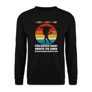 Kindergarten Anfang Kindergartenkind Geschenk - Unisex Pullover - Schwarz - Vorne - Alina (178cm) & Michal (187cm)