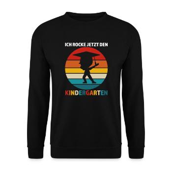 Kindergarten Anfang Kindergartenkind Geschenk - Unisex Pullover - Schwarz - Vorne - Alina (178cm) & Michal (187cm)