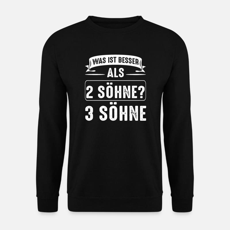 Papa 3 Söhne Papa von 3 Jungen Geschenk - Unisex Pullover - Schwarz