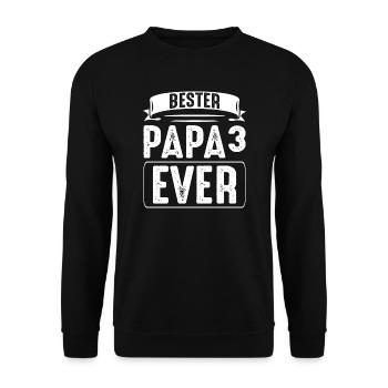 Papa 3 Kinder Papa von 3 Kinder Geschenk - Unisex Pullover - Schwarz - Vorne - Alina (178cm) & Michal (187cm)