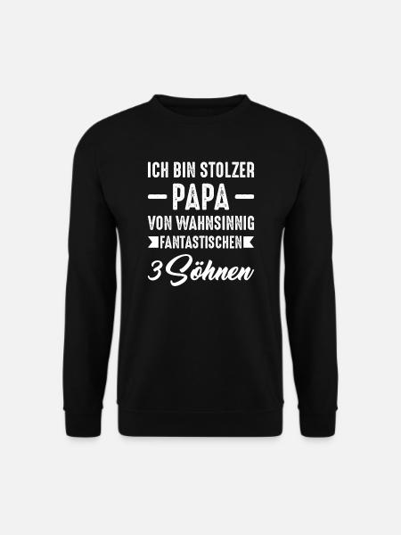 Papa 3 Söhne Papa von 3 Jungen Geschenk - Unisex Pullover - Schwarz