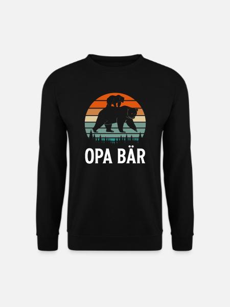 Opa Bär Opa Bär Geschenk - Unisex Pullover - Schwarz