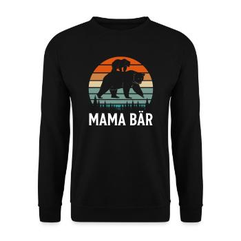 Mama Bär Mama Bär Geschenk - Unisex Pullover - Schwarz - Vorne - Alina (178cm) & Michal (187cm)