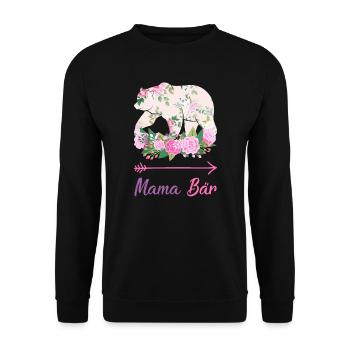 Mama Bär Mama Bär Geschenk - Unisex Pullover - Schwarz - Vorne - Alina (178cm) & Michal (187cm)