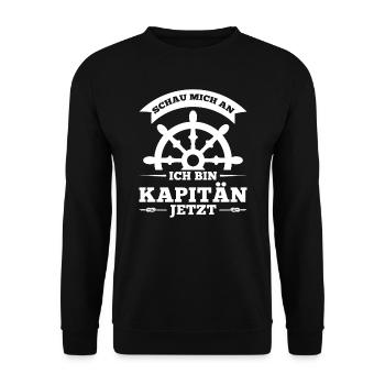 Boot Kapitän booten Geschenk - Unisex Pullover - Schwarz - Vorne - Alina (178cm) & Michal (187cm)