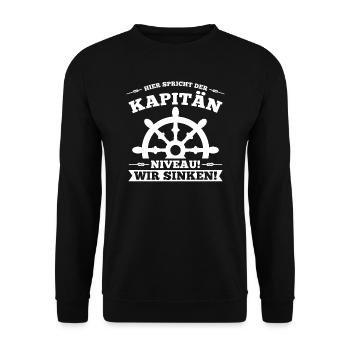 Boot Kapitän booten Geschenk - Unisex Pullover - Schwarz - Vorne - Alina (178cm) & Michal (187cm)