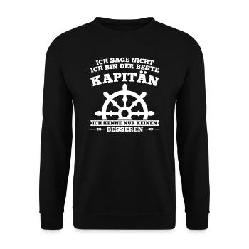 Boot Kapitän booten Geschenk - Unisex Pullover - Schwarz - Vorne - Alina (178cm) & Michal (187cm)