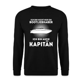 Boot Kapitän booten Geschenk - Unisex Pullover - Schwarz - Vorne - Alina (178cm) & Michal (187cm)