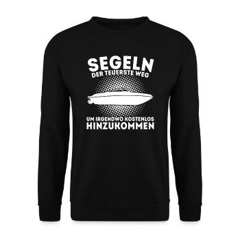 Boot Kapitän booten Geschenk - Unisex Pullover - Schwarz - Vorne - Alina (178cm) & Michal (187cm)