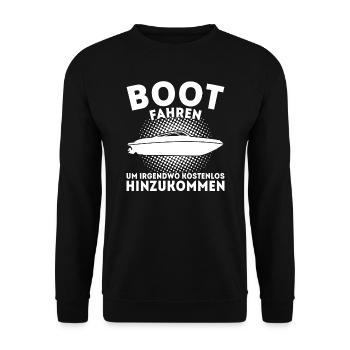 Boot Kapitän booten Geschenk - Unisex Pullover - Schwarz - Vorne - Alina (178cm) & Michal (187cm)