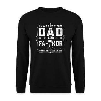 papa Vater Vater Tag Geschenk - Unisex Pullover - Schwarz - Vorne - Alina (178cm) & Michal (187cm)