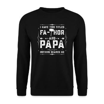 papa Vater Vater Tag Geschenk - Unisex Pullover - Schwarz - Vorne - Alina (178cm) & Michal (187cm)