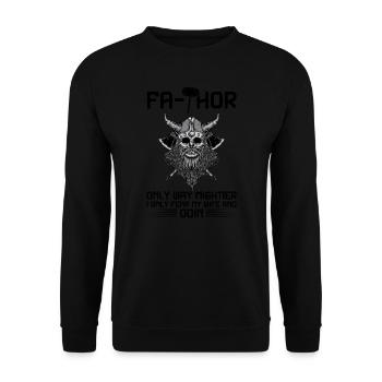 papa Vater Vater Tag Geschenk - Unisex Pullover - Schwarz - Vorne - Alina (178cm) & Michal (187cm)