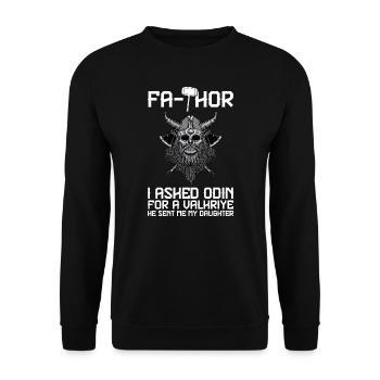 papa Vater Vater Tag Geschenk - Unisex Pullover - Schwarz - Vorne - Alina (178cm) & Michal (187cm)