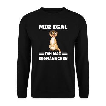 Tiere Erdmännchen Erdmännchene Geschenk - Unisex Pullover - Schwarz - Vorne - Alina (178cm) & Michal (187cm)