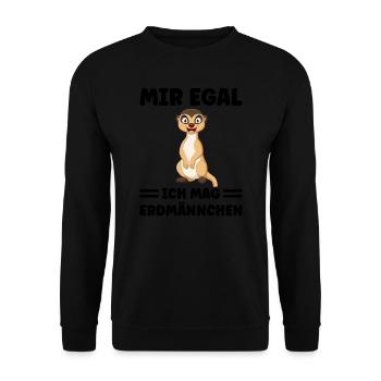 Tiere Erdmännchen Erdmännchene Geschenk - Unisex Pullover - Schwarz - Vorne - Alina (178cm) & Michal (187cm)