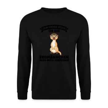 Tiere Erdmännchen Erdmännchene Geschenk - Unisex Pullover - Schwarz - Vorne - Alina (178cm) & Michal (187cm)