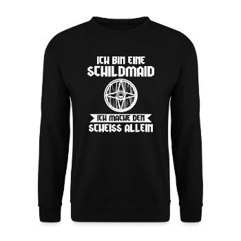 Schildmaid Wikinger Wikinger Prinzessin Geschenk - Unisex Pullover - Schwarz - Vorne - Alina (178cm) & Michal (187cm)