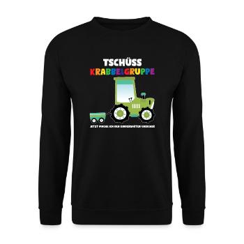 Kindergarten Traktor Kindergartenanfänger Geschenk - Unisex Pullover - Schwarz - Vorne - Alina (178cm) & Michal (187cm)