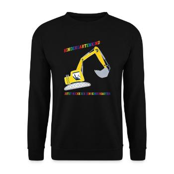 Kindergarten Bagger Kindergartenkind Geschenk - Unisex Pullover - Schwarz - Vorne - Alina (178cm) & Michal (187cm)
