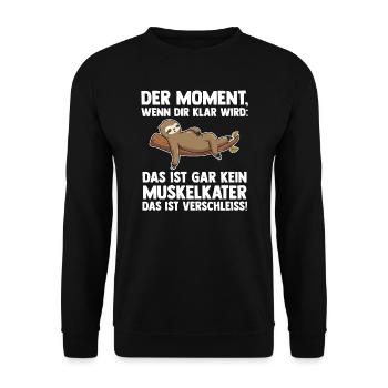 Faultier Sarkasmus Faultiere Geschenk - Unisex Pullover - Schwarz - Vorne - Alina (178cm) & Michal (187cm)