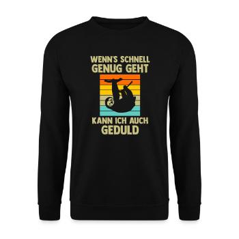 Faultier Sarkasmus Faultiere Geschenk - Unisex Pullover - Schwarz - Vorne - Alina (178cm) & Michal (187cm)
