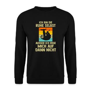 Faultier Sarkasmus Sarkastisch Geschenk - Unisex Pullover - Schwarz - Vorne - Alina (178cm) & Michal (187cm)