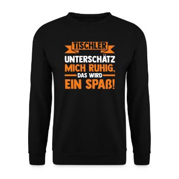 Tischler Beruf Tischlerei Geschenk - Unisex Pullover - Schwarz - Vorne - Alina (178cm) & Michal (187cm)