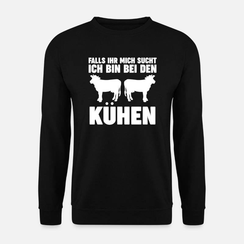 Kühe Kuh Bauernkuh Geschenk - Unisex Pullover - Schwarz