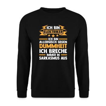 Elektriker Beruf Elektroarbeiter Geschenk - Unisex Pullover - Schwarz - Vorne - Alina (178cm) & Michal (187cm)