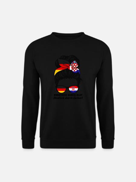 Deutsche Kroatin Kroatische Flagge Geschenk - Unisex Pullover - Schwarz