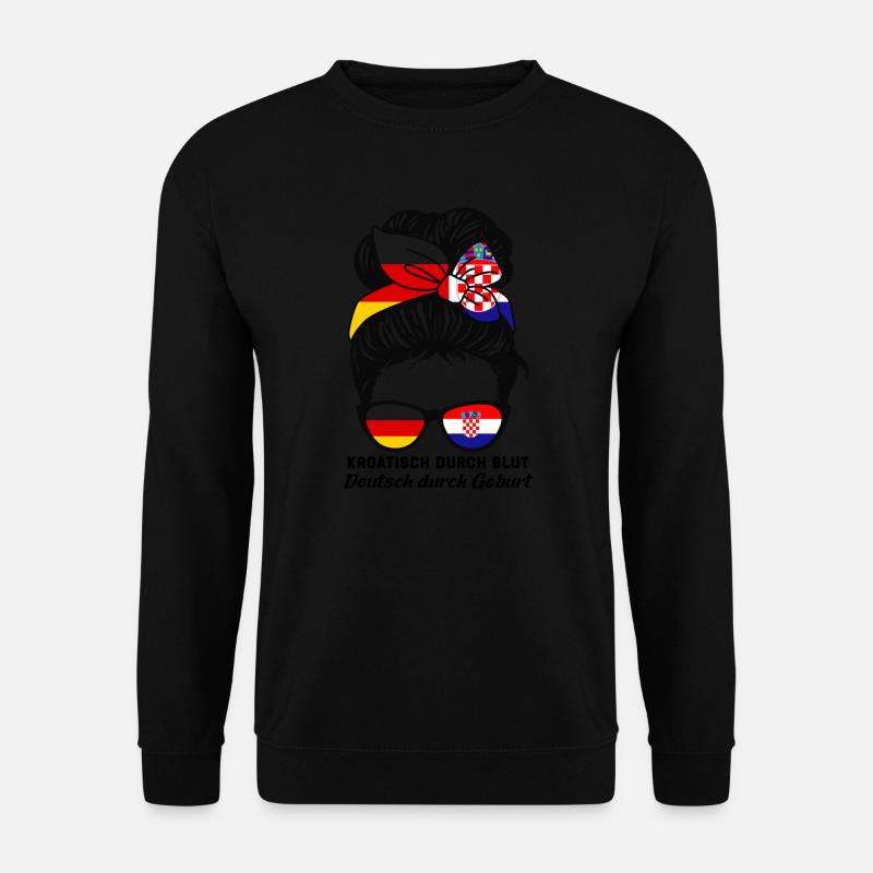 Deutsche Kroatin Kroatische Flagge Geschenk - Unisex Pullover - Schwarz