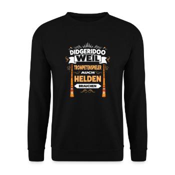Didgeridoo Musiker Didgeridoo-Spieler Geschenk - Unisex Pullover - Schwarz - Vorne - Alina (178cm) & Michal (187cm)