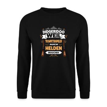 Didgeridoo Musiker Musiktherapie Geschenk - Unisex Pullover - Schwarz - Vorne - Alina (178cm) & Michal (187cm)