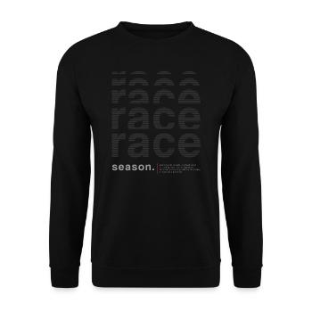 RACE Season "Dark" - Racing Motorsport Simracing - Unisex Pullover - Schwarz - Vorne - Alina (178cm) & Michal (187cm)