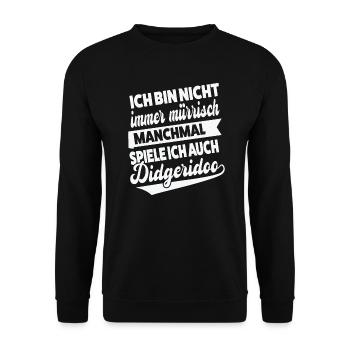 Didgeridoo Musiker Didgeridoospieler Geschenk - Unisex Pullover - Schwarz - Vorne - Alina (178cm) & Michal (187cm)