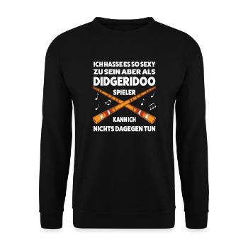 Didgeridoo Musiker Musiktherapie Geschenk - Unisex Pullover - Schwarz - Vorne - Alina (178cm) & Michal (187cm)