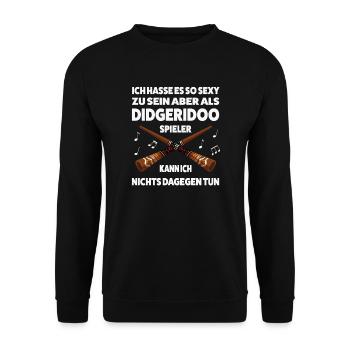 Didgeridoo Musiker Didgeridoospieler Geschenk - Unisex Pullover - Schwarz - Vorne - Alina (178cm) & Michal (187cm)