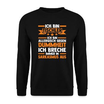 Tischler Beruf Tischlerei Geschenk - Unisex Pullover - Schwarz - Vorne - Alina (178cm) & Michal (187cm)