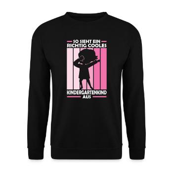 Kindergarten Dabbing Kindergartenanfänger Geschenk - Unisex Pullover - Schwarz - Vorne - Alina (178cm) & Michal (187cm)